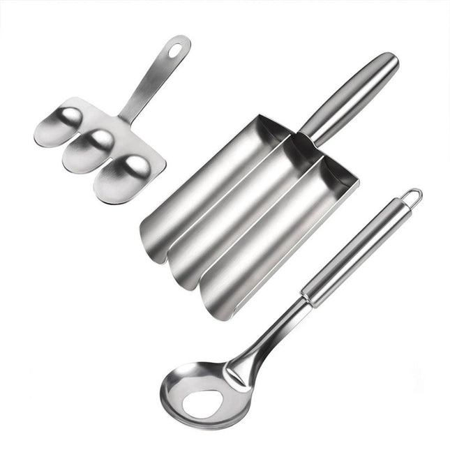 3PCS Stainless Steel Meatball Maker Fish Ball Mold Shrimp Slider Meat Tool