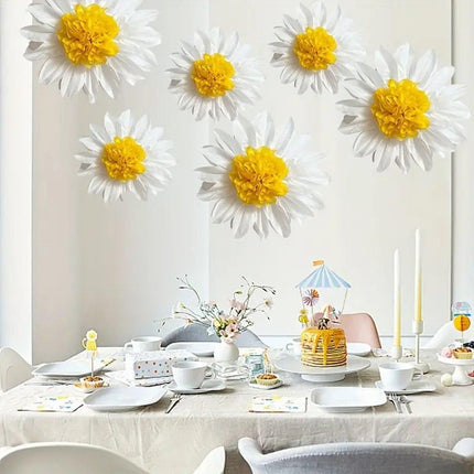 8PCS Sunflower Daisy Paper Flowers 20cm/30cm Wall Hanging Party Room Decoration