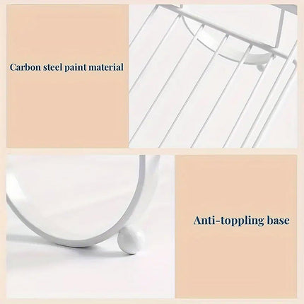 Iron Double Storage Shelf Organiser Durable Metal Rack for Kitchen Bathroom Use