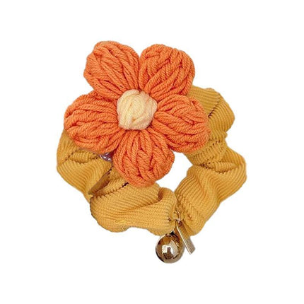 Corduroy Flower Hair Scrunchies Ponytail Holder Hair Ties Rope Hair Accesorries - Aimall