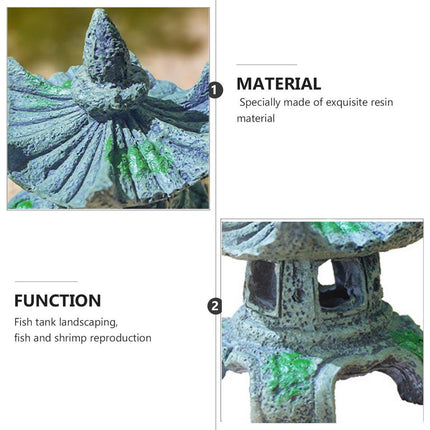 Chinese Fish Tank Decoration Hexagonal Pavilion Aquascape Ornament for Aquarium