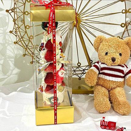 10PCs Strawberry Tower Transparent Box Spring Festival Dessert Baking Pack - Aimall