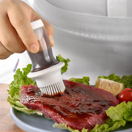 Kitchen Oil Dispenser Brush with Storage Lid Cooking Basting Sauce Tool Set
