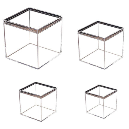 10pcs Clear Acrylic Plastic Boxes Square Storage Containers for Food  Small Item