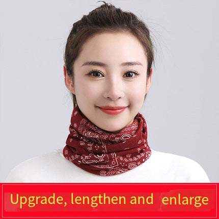 Ethnic Style Cotton Flower Stripe Pullover Cap Dual Purpose Turban Hat for Women