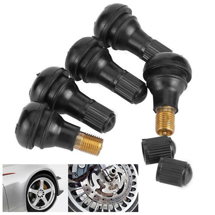10x TR412 Car Auto Snap In Tyre Valve Rubber Tubeless Short Valve Stems - Aimall