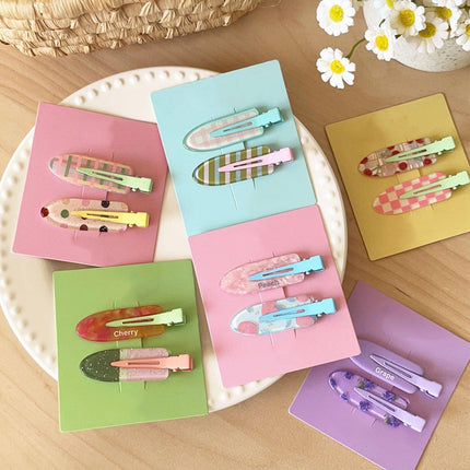 2PCS Juice Series Hair Clip Makeup Hair Accessories Colourful Hair Barrettes