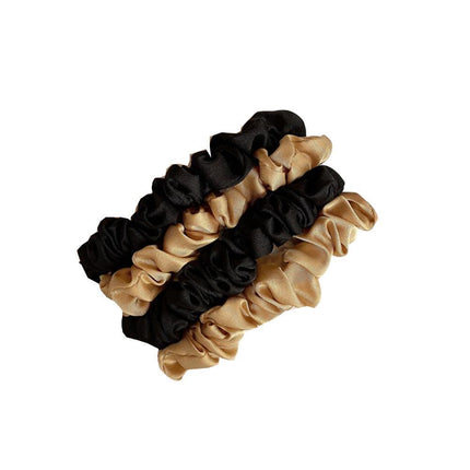 4Pcs/Set Silk Satin Small Scrunchies Ponytail Hair Ties Hair Rope Rubber Bands - Aimall