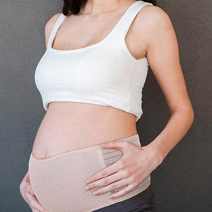 Pregnancy Belly Band Breathable Maternity Belt Back Pelvic Support Beige - Aimall