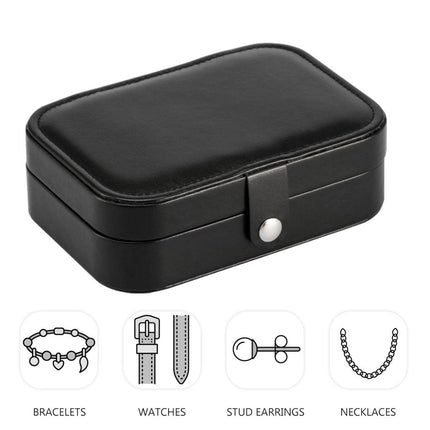 Black Travel Portable Jewelry Box Minimalist Jewelry Organizer Storage Case