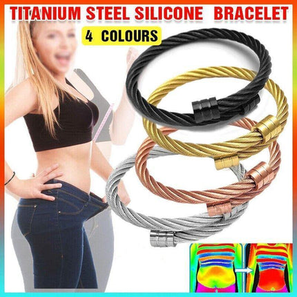 Lymph Drainage Magnetic Bracelets Crainoc Titaniumion Osimium Bangle NEW - Aimall