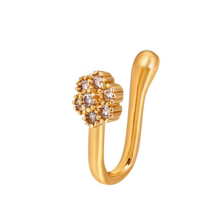 Ladies Fashion Clip-On Fake Nose Ring Cuff Non-Piercing African Style Nose Cuff - Aimall