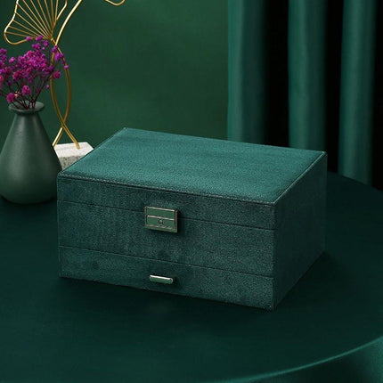 Vintage Triple Jewellery Storage Box Multifunctional Organizer Jewellery Case