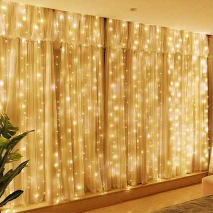 3Mx3M 300 LED Fairy String Light Outdoor Garden Wedding Party Curtain Lamp Xmas - Aimall