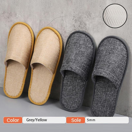 50 Pairs SPA Hotel Guest Slippers Closed Toe Disposable Terry Style Linen - Aimall