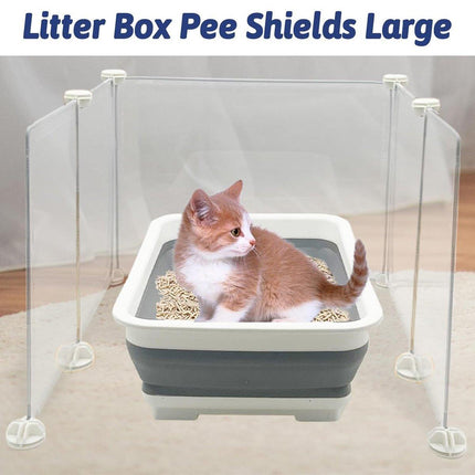 Cat Litter Box Enclosure Splash Proof Baffle Cover Partition for Cats Shield