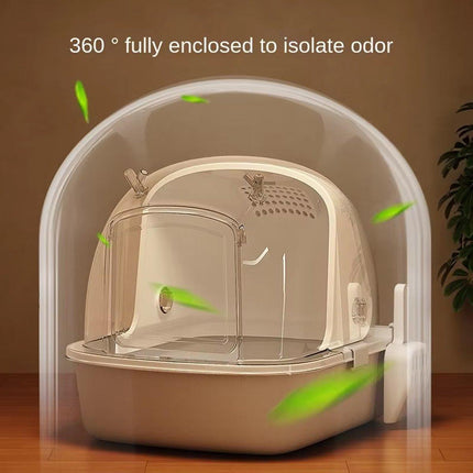 Large Fully Enclosed Cat Litter Box Drawer Type Easy Clean Cat Litter Pan Indoor