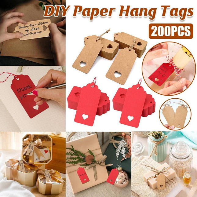 200pcs Valentines Day Love Cards Party Favors Birthday Gift Tags Decoration