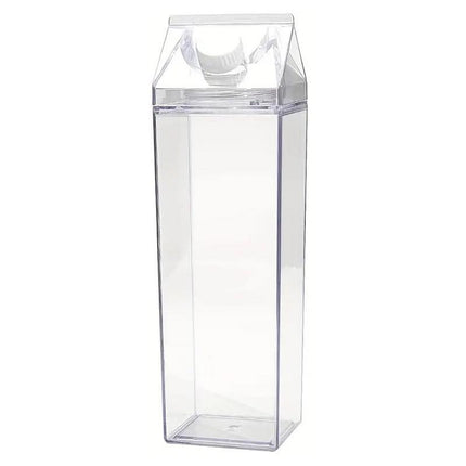 4pcs Large Capacity Square Mug Transparent Plastic Water Juice Drinking Cups