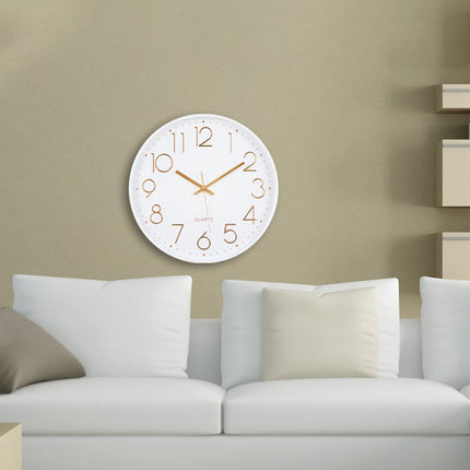 12Inch Silent Wall Clock Decorative Simple Plastic Clock for Living Room Home