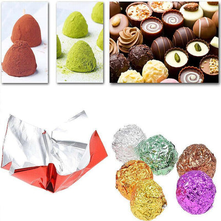 100PCS Tin Foil Aluminium Wrapping Square Chocolate Wrappers 10CM - Aimall