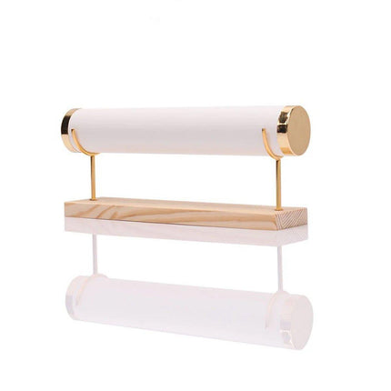 Wooden Bracelet Display Stand Single Tier Watch Bangle Holder Organizer Jewelry