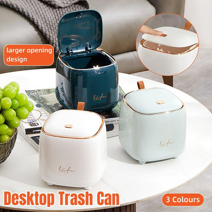 Small Desktop Wastebasket Paper Basket Mini Office Organizer for Desk Storage