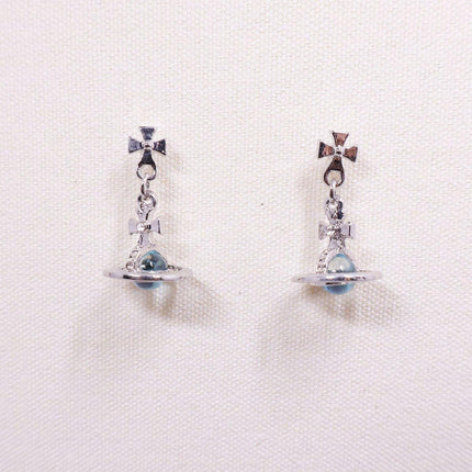 Elegant 3D Saturn Earrings for Women Unique Transparent Niche Design Jewelry
