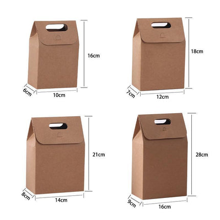 100PCS Christmas Gift Packing Paper Bag Candy Cookie Treat Box Kraft Party Bag - Aimall