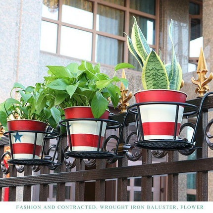 Hanging Metal Flower Holder Shelf Stand Pots Basket Plant Garden Storage 1-9PCS - Aimall