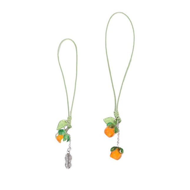 Accessories Bag Charm Key Chain Key Ring Car Keyring Ornament Persimmon Keychain - Aimall