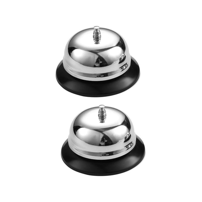 2X Service Call Bell Silver Kitchen Hotel Counter Reception Restaurant Desk Ring