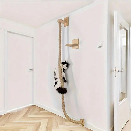 Cat Climbing Frame Rope Leash Jumping Platform for Cats Interactive Play Set