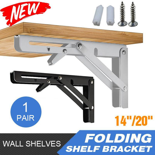 Traderight Table Bracket Folding Stainless Steel 150KG Wall Shelf Bench 2PCS - Aimall