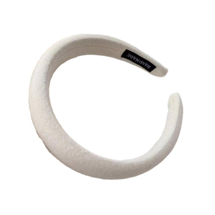 Ladies Headband Padded Hairband Wide Sponge Hair Hoop Solid Colour Accessories - Aimall