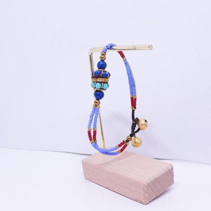 Ethnic Style Handmade Bracelet Color Stone Sky Bead Fashion Round Bead Bracelet