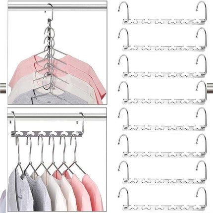Clothes Hanger Space Saving Hook Folding Wardrobe Multipurpose Rack Coat Pants