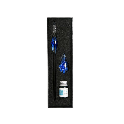 Crystal Flower Glass Dipping Dip Pen Writing Set Gift Pack Fountain Calligraphy - Aimall