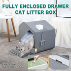 Large Fully Enclosed Cat Litter Pan House Easy Clean Litter Box for Indoor Use