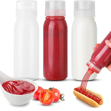 8pcs Squeeze Sauce Bottle Multi Hole 380ML Plastic Jam Salad Dressing Bottle Set