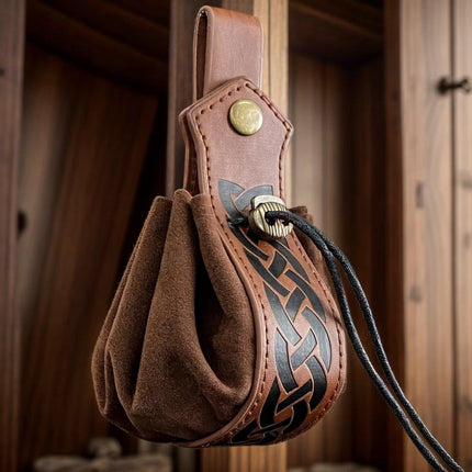 Medieval Satchel Vintage Leather Knight Belt Bag Handmade Accessories for Men
