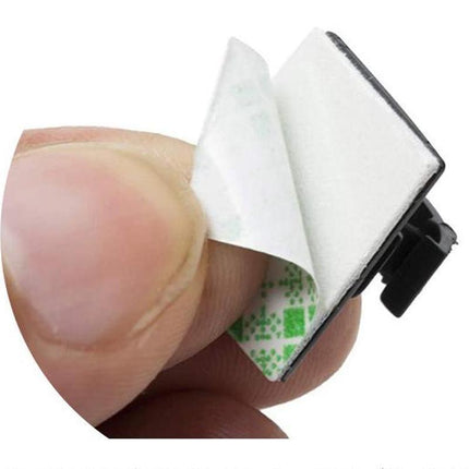 100X Cable Clips Holder Tidy Adhesive Home Car Wire Tie Fixer Drop Clamp Cord - Aimall