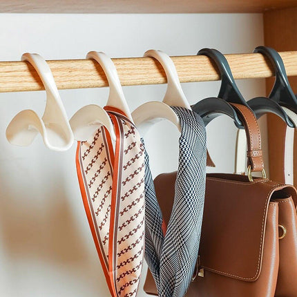 10PCS Wardrobe Plastic Storage Rack Hook Multi-Purpose Hanger Tie Scarf Holder