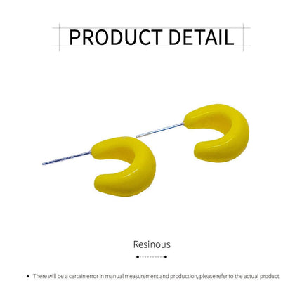 Candy Colour Letter C Stud Earrings Minimalist Design Fashion Jewellery Women