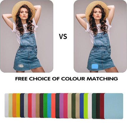 26X Solid Colour Twill Fabric Patch Kits Repair T-shirt Jeans Clothes Knee Hole - Aimall