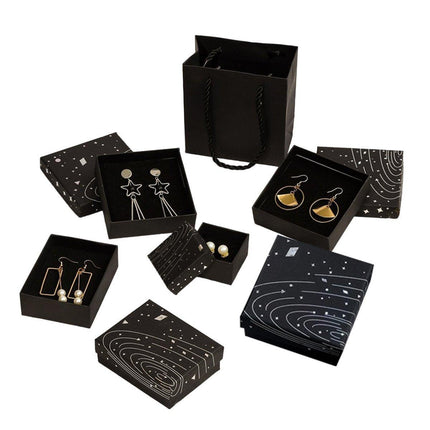 20x Holographic Silver Foil Jewelry Box for Earrings Bracelets Rings Packing Box
