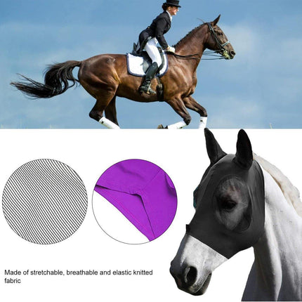Mosquito Fly Mask For Horses UV Protection Breathable Horse Face Covering