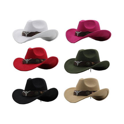 Vintage Woolen Felt Top Hat Cowboy Hat Classic Style Fashion Hat for Men