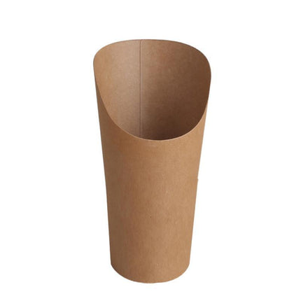 French Fries Holder Kraft Paper Cups Holder Disposable Paper Cups - Aimall
