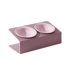 Ceramic Slanted Double Pet Bowl Cat Dog Food Water Bowl Non-Slip Feeding Dish